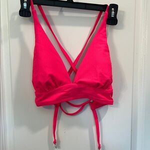 Vibrant Pink Crisscross Bikini Top